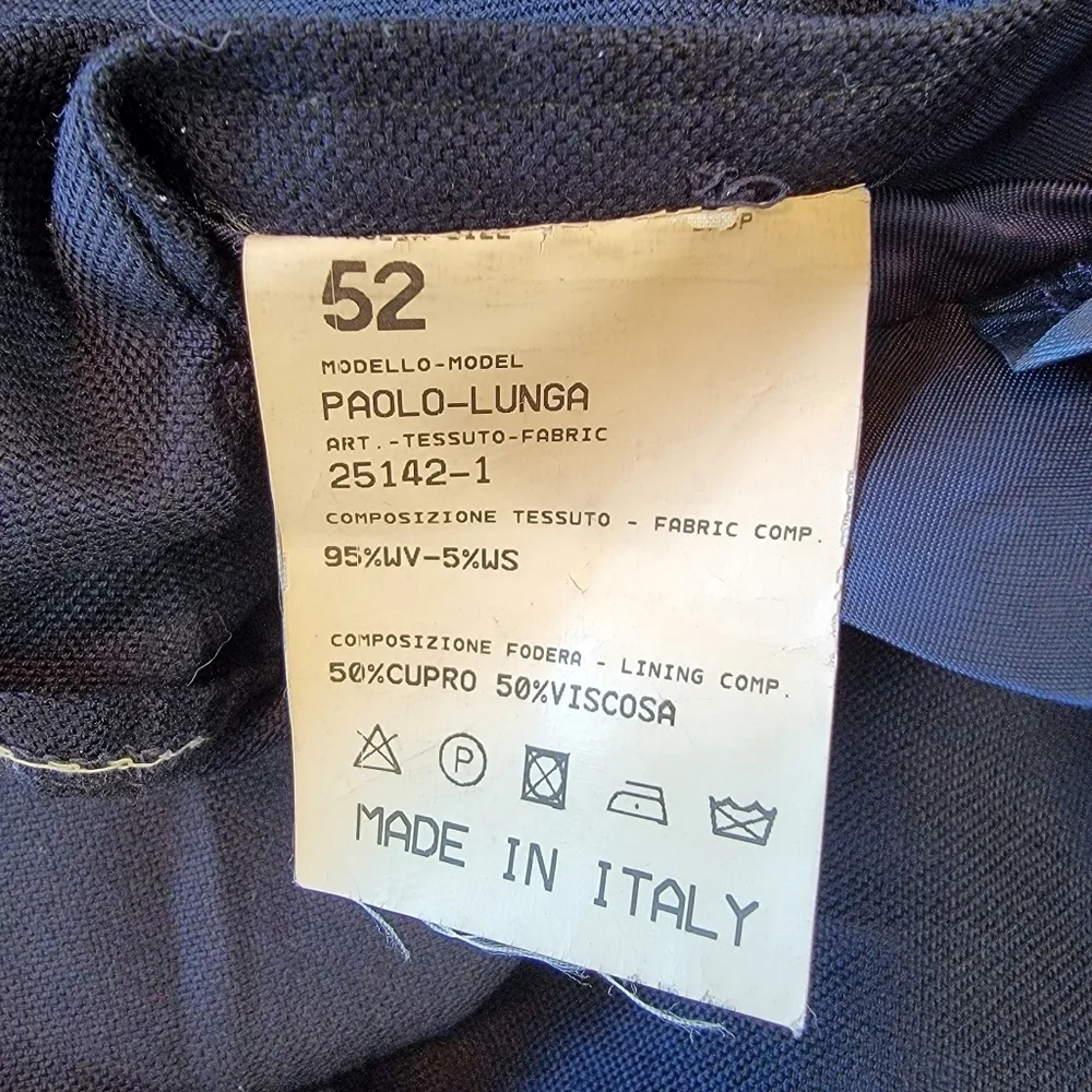 Bella Spalla Made In Italy Sport Coat Model Paolo Lunga Navy Size 52 Flaw